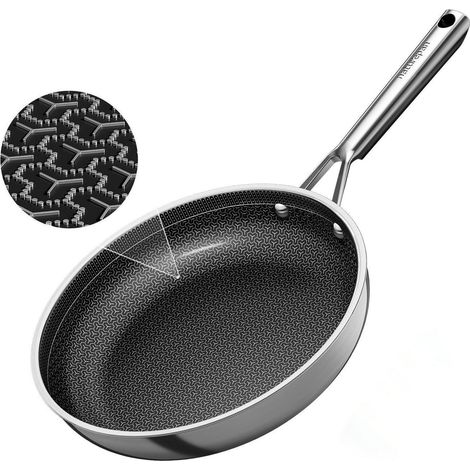 Edelstahlpfanne 28cm mit DiamondTitan-Beschichtung, Wabenstruktur, Induktion