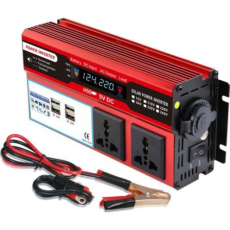 Applicable Convertisseur Onduleur 500 w pour Camping-Car Transformateur DC 12V vers AC 220V 230V avec 4 Prises USB UE Et Affichage LED Onduleur Puissance(500W) (1/3)