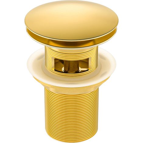 Tapón de rebosadero universal con pulsador, fabricado en latón. (1/3)