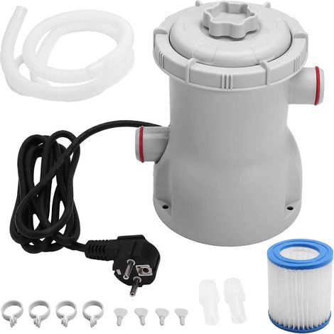 Pompe de filtration pour piscine, 330 GPH, pompe de filtration électrique à pagaie pour petite piscine (prise UE) (1/5)