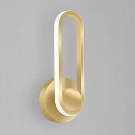 TrAdE Shop Traesio - Applique Da Parete Led 13 Watt Ovale Verticale Orientabile Oro Luce Fredda 50353 - (1/5)