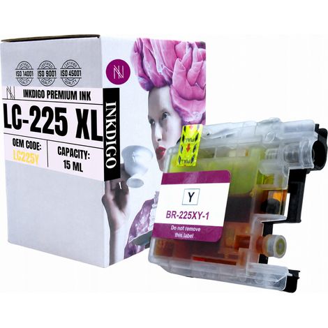Inchiostro Inkdigo LC225XLY compatibile con Brother DCP-J4120DW MFC-J4420DW, certificato TÜV. (1/5)