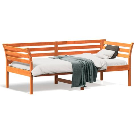 Maison Exclusive - Sofá cama sin colchón madera maciza pino marró