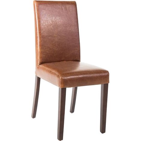 Bolero GR368 ecopelle sedia da pranzo, marrone (confezione da 2) (1/4)