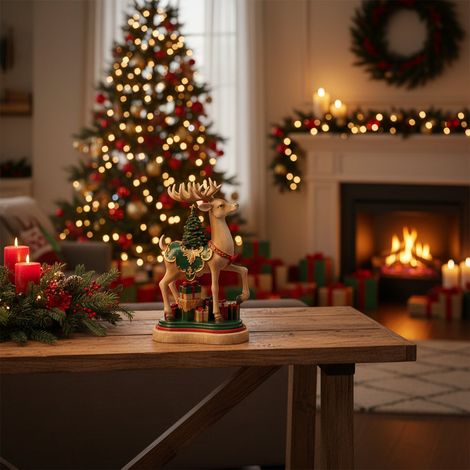 EDG Enzo De Gasperi Renna Natalizia con Pino H25 cm Multicolor – Decorazione di Natale (1/3)