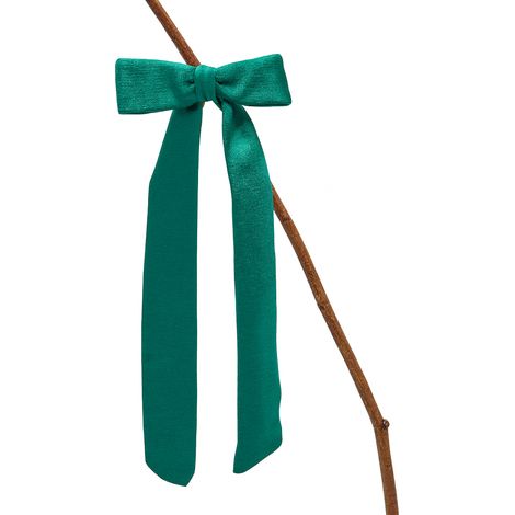 EDG Enzo De Gasperi Decoro Fiocco di Natale con Clip H 30 Cm L 13 Cm Velluto Verde (1/4)