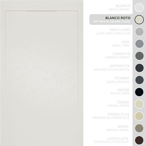 SOULBATH Receveur de Douche Ultra-Plat Antidérapant – Résine Gel Coat - Texture Lisse/Pierre – BLANC CASSÉ - 170X70 - Grille intégré même couleur (1/5)