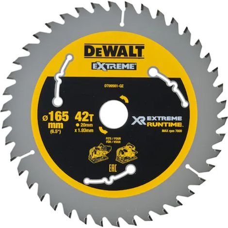 Dewalt DT99561 165mm x 20mm 42T Extreme Runtime FlexVolt Plunge Saw Blade DCS520