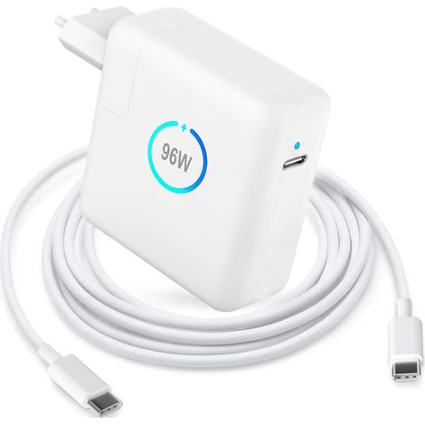 Chargeur Rapide USB C 96W,Adaptateur Secteur Type-C pour MacBook Pro 16/15/14/13 Pouces,iPad Pro 12.9/11 Pouces,Lenovo,Fonctionne avec Tous Les périphériques USB C,avec câble USB C vers C 2M (1/5)