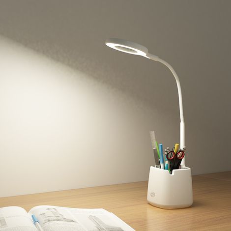LAN-LED-Schreibtischlampe mit Nachtlicht, USB-wiederaufladbare Leselampe, 3 Augenschonmodi, dimmbare Schreibtischlampe, 360° flexibler Hals für die Arbeit im Homeoffice [Energieklasse] (1/5)
