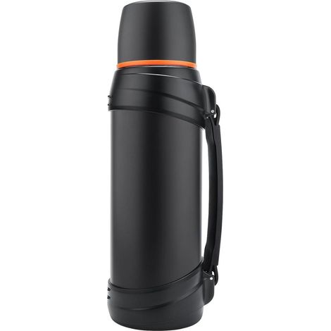 Thermosflasche Edelstahl Doppelwand Heiß Kalt 24h 2500 ml Schwarz (1/5)