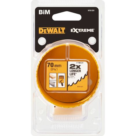 Scie cloche DeWALT Bimétal 70mm, profondeur de coupe 44mm ( Prix pour 1 )