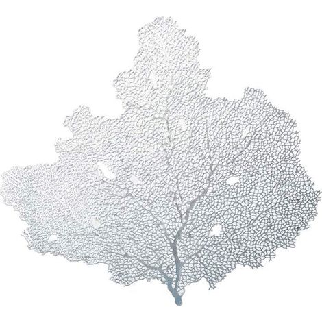 Dessous d'Assiette Motif Arbre en Plastique Argenté pour Décoration de Table - 41,5 x 46,4 cm - PANGIVO (1/2)