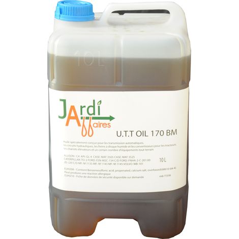 Bidon 10 litres huile transmission hydrostatique Jardiaffaires UTT Oil 170 BM
