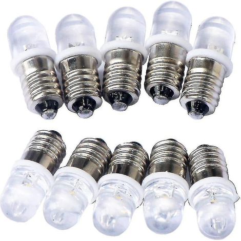 Lot de 10 ampoules LED E10 12 V blanc chaud (1/3)