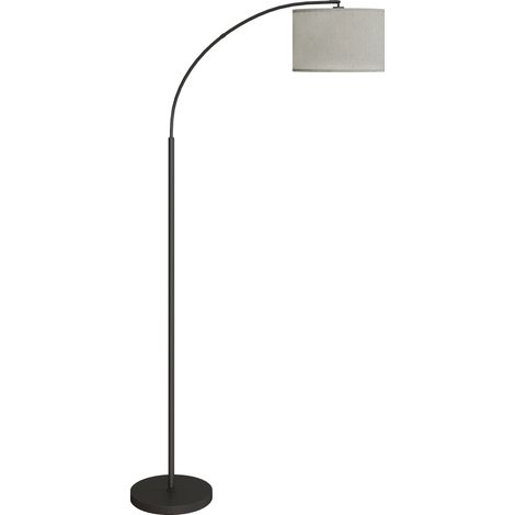 Lampadaire noir avec télécommande, abat-jour orientable, 11 températures de couleur et 11 niveaux d'intensité lumineuse, minuterie intégrée. (1/5)