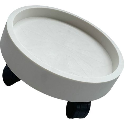 Support de pot de fleurs avec roulettes amovibles rotatives rondes blanc 30 cm pour balcon (1/5)