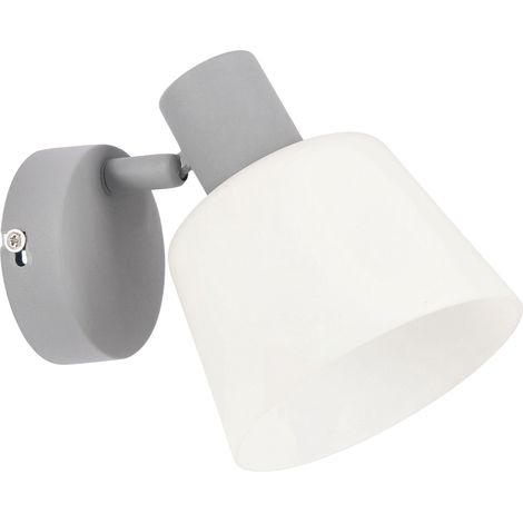 Applique mur Ginko grise verre blanc E14 40W Candellux (1/2)