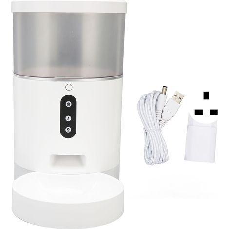 Lot智能 distributeur nourriture 4L, minuterie WiFi automatique chien chat, AC 100-240V, diffusion vocale, machine repas, prise UK. (1/5)