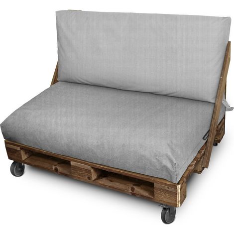 Cojín para Palets Toldotex Negro Set: Asiento 120x80x20 (liso) + Respaldo 120x45x20 (Liso) Negro