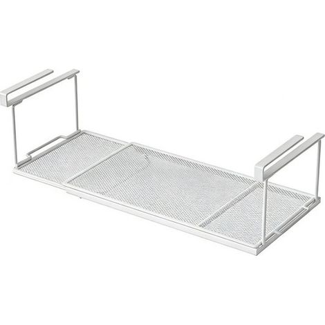 Organisateur de placard de cuisine - Étagère métallique - Dimensions : 13 x 21 x 38,5 cm - Hauteur réglable : 37 à 70 cm - Blanc (1/5)