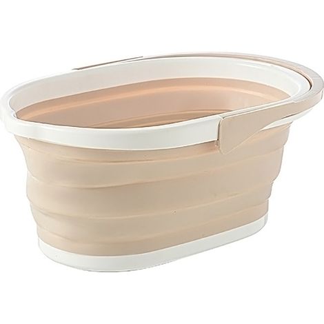 Seau pliable avec poignée, récipient à eau portable et pliable, seau gain de place, évier pliable, seau à serpillière pliable pour la vaisselle, le camping, la randonnée et la maison (1/5)