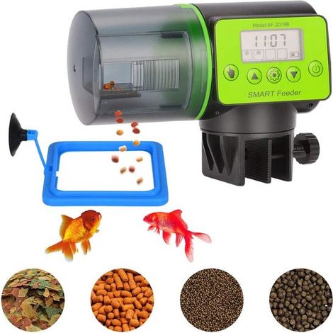 Comederos automáticos, 200 ml, Comedero automático, Peces, Alimentador de peces, Alimento para peces, Comedero automático, Verde