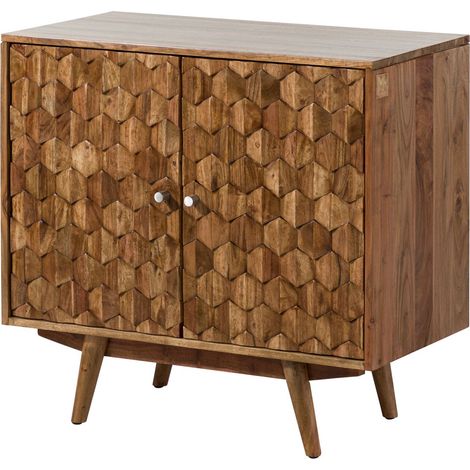 Kommode Akazie 80x42x75 Akazie natur lackiert MOSAYK 113