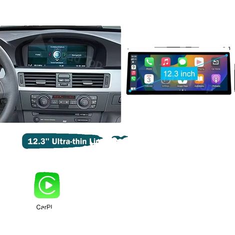 Carplay, Écran Haute Définition, Intégration Smartphone, compatible avec BMW Série 3/5 E90/E91/E92/E93 E60 E61 E62, E90 CCC 12.3, Aucun-e (1/2)