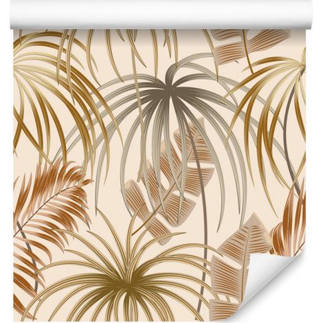 Carta da parati Boho con foglie per soggiorno e camera da letto 50x1000 cm (1/5)