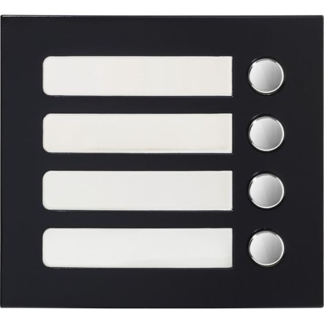 Façade 4 BP finition noire satinée pour module d'appel GTSW 200434 - AIPHONE GF4PB