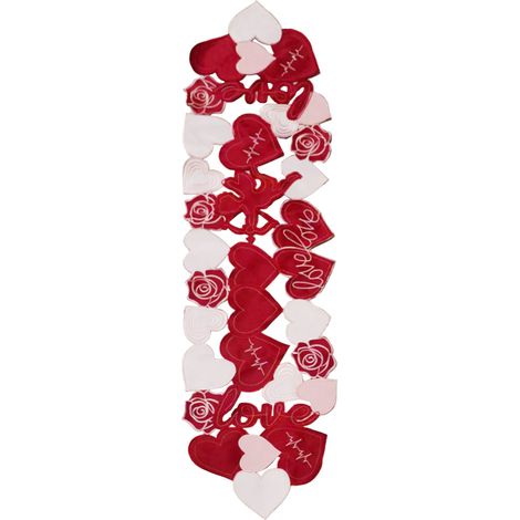 Tischdecke mit besticktem Herzmotiv zum Valentinstag, Tischdekoration im europäischen Stil (1/5)