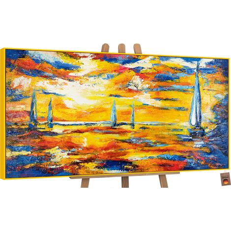 Gemälde Meer Mirage Rahmen Gelb 120x60 cm (1/5)