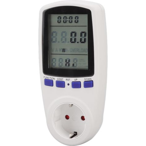 Compteur d'Électricité LCD avec Alarme, Protection Surcharge, Matériau ABS, Prise EU 230V pour Surveillance de Consommation Domestique (1/5)