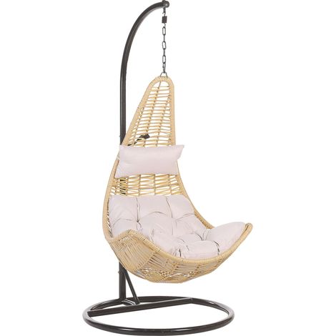 Hängesessel mit Gestell ATRI II Polyrattan Naturfarben