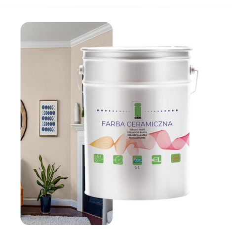 PITTURA MURALE CERAMICA LAVABILE BEIGE CALDO 5L PRODUTTORE (1/5)