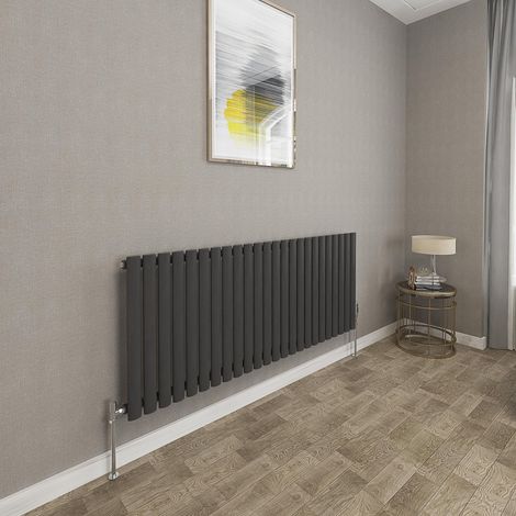 600x1416mm Black Single Oval Column Radiator Horizontal Modern Central Heating Radiators (1/5)