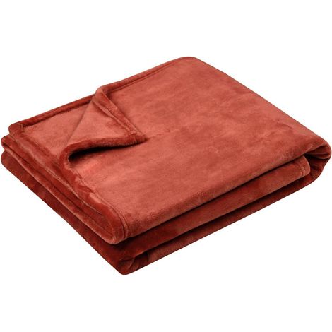Plaid polaire doudou terracotta 130 × 160 cm (1/2)