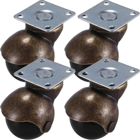 [4er-Set] Lenkrollen mit Kappe und Deckplatte, Antikbronze (1,5 Zoll, ohne Bremse) (1/5)
