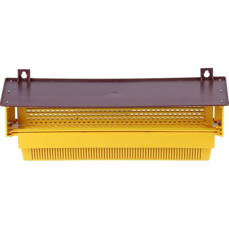 Piège à pollen amovible en plastique jaune avec plateau à pollen ventilé - Outil d'apiculture (1/5)