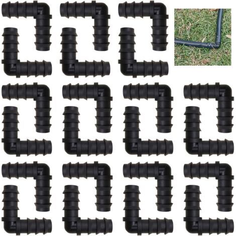 22 Pcs Coudes à 90° Tuyau Connecteur d'Irrigation Goutte à Goutte, 16mm (1/2 Pouce) Connecteur Barbelé de Jardin (1/5)