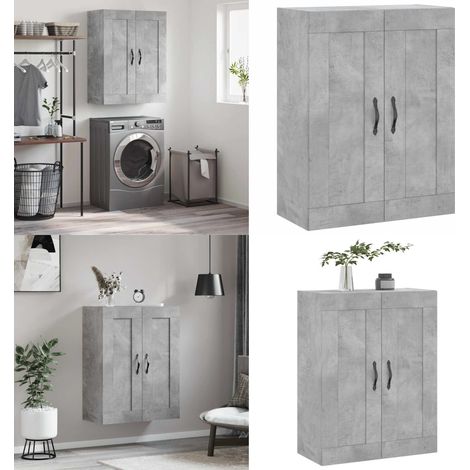 Wandschrank Betongrau 69,5x34x90 cm Holzwerkstoff - Holzwerkstoff - Betonfarbe (1/5)