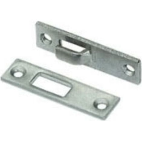 Ferrure de lit d'enfant en acier brut 60x16x3mm avec 1 platine à crochet et 1 gâche Meuble Chambre Somier