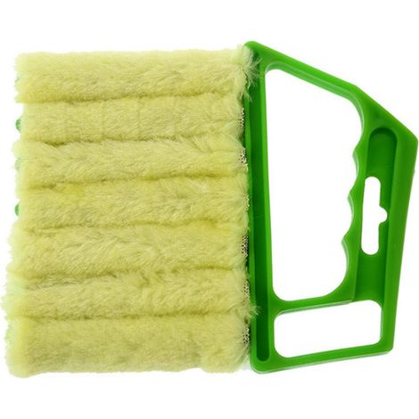 Mini brosse de nettoyage pour stores et volets multifonctionnelle, verte, idéale pour la maison et l'hôtel. (1/5)