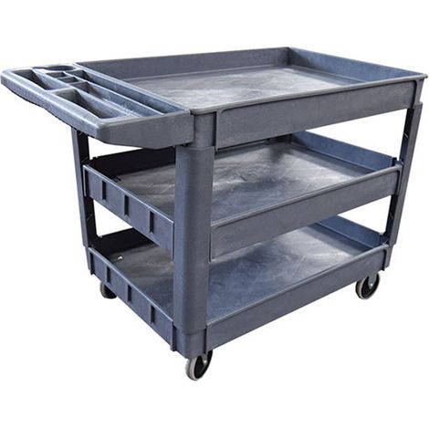 Servante avec 3 plateaux en plastique - Capacité maximale de 250 kg - UB253