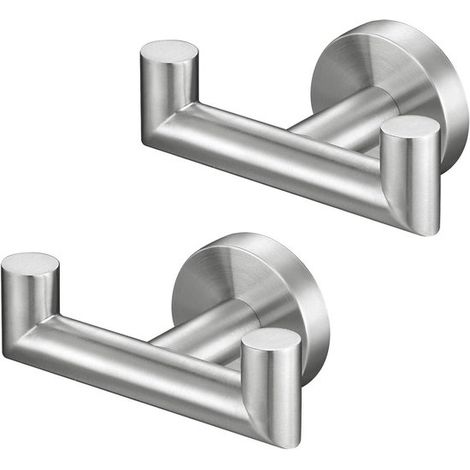 Ganchos de pared para toallas de acero inoxidable 304, resistentes a la corrosión, de 2 piezas. (1/5)