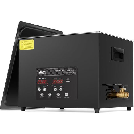 Pour Bijoux Outils et Pièces Bac Nettoyeur à Ultrasons 15L Nettoyage d'Atelier avec Cuve Inox 6 Transducteurs 360W Noir (1/5)