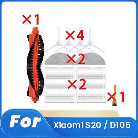 Lot de 10 pièces pour robot aspirateur S20 / D106 : accessoires, pièces de rechange, brosse principale, filtre de nettoyage. (1/5)
