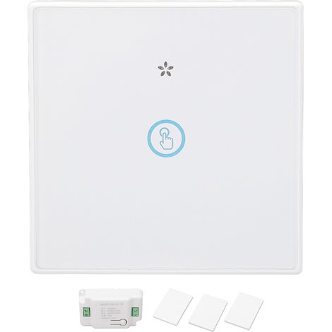 Kit de commutateur mobile sans fil, aucun câblage requis, interrupteur tactile intelligent plus disjoncteur, interrupteur de télécommande de panneau 86, 433 MHz AC85-240 V, circuit unique. (1/5)