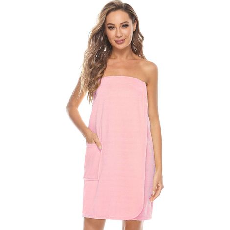 Peignoir Enveloppant - Microfibre Absorbante 400 g/m² - Pour Femme Après Douche Bain Piscine Spa - Taille Unique (1/5)